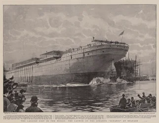 Het grootste schip ter wereld, de tewaterlating van de stoomboot Oceanic in Belfast